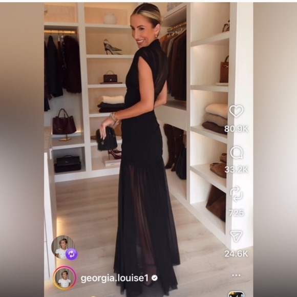 Zara Draped Midi Dress Black - Picture 15 of 16